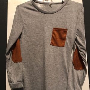 Grey and tan fitted tunic size M